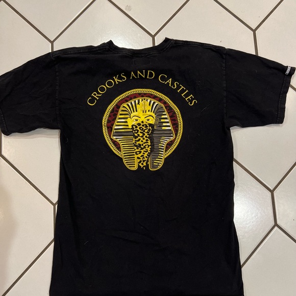 Crooks and castles boys, black logo, graphic, short sleeve, T-shirt, size medium - Picture 4 of 5